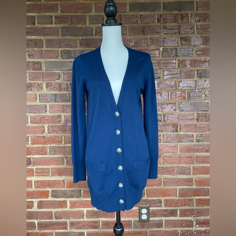 Ann Taylor Oversized Navy Cardigan
